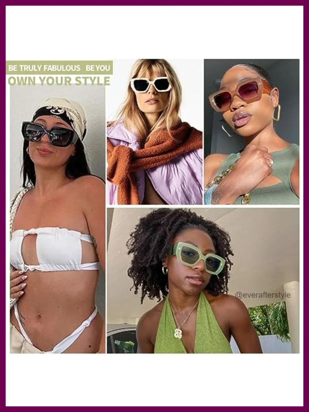 Oversized Square Sunglasses Women Men Retro Chunky Frame UV400 Shades